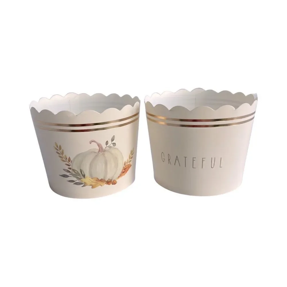 50 Count Fall Grateful Fall Harvest Thanksgiving Cupcake Liners New in Box